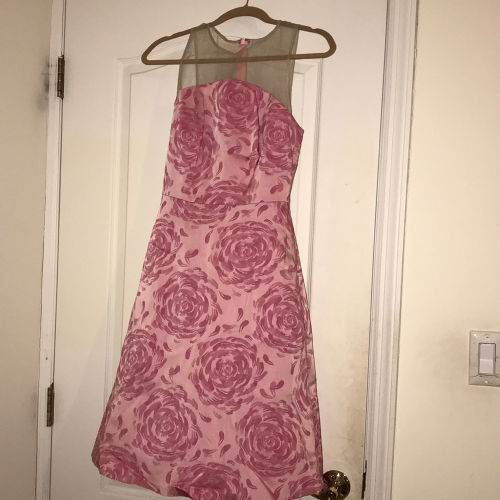 Cynthia Steffe Pink Rose Pattern Cocktail Dress